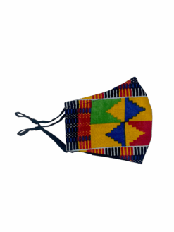 Yellow Red Green Blue Black White Kente Ankara African Print Face Mask