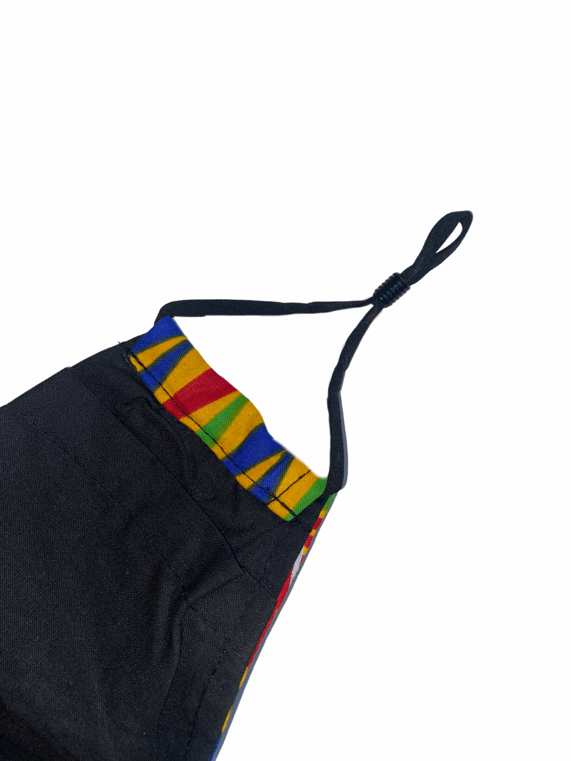 Yellow Red Green Blue Black White Kente Ankara African Print Face Mask - Image 4