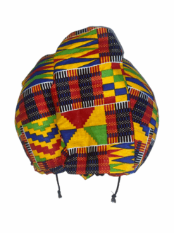 Yellow Red Green Blue Black White Kente Ankara African Print Neck Pillow Hoodie Travel Set - Image 13