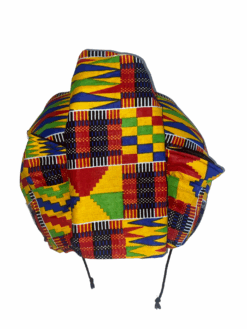 Yellow Red Green Blue Black White Kente Ankara African Print Neck Pillow Hoodie Travel Set - Image 12