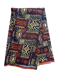 Black Brown Tan Swirl Mud Cloth Ankara African Print Fabric 6 Yards