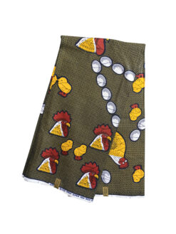 Black Red Yellow White Chicken Eggs Ankara African Print Fabric 6 Yards