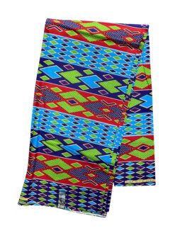 Blue Red Green Purple Gold Side Diamond Glitter Ankara African Print Fabric 6 Yards