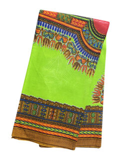 Green Lime Dashiki Ankara African Print Fabric 6 Yards