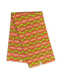 Green Lime Red Pink Brown Gold Sunny Delight Glitter Ankara African Print Fabric 6 Yards