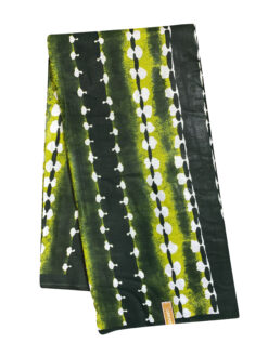 Green White Blotch Mudcloth Ankara African Print Fabric 6 Yards