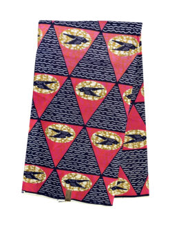 Pink Brown Black White Speed Bird Air Afrique Triangles Ankara African Print Fabric 6 Yards