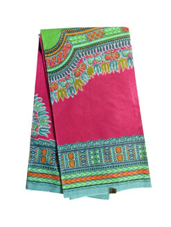 Pink Fuschia Dashiki Ankara African Print Fabric 6 Yards