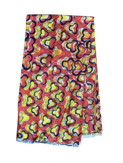 Pink Orange Yellow Navy Spinners Ankara African Print Fabric 6 Yards