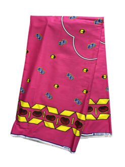 Pink Yellow Black Nacy White Rhombus Bean Dradle Ankara African Print Fabric 6 Yards