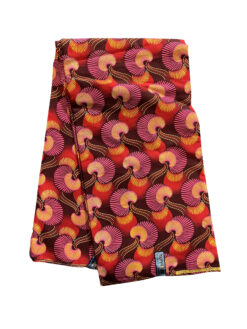 Red Burgundy Pink Gold Beans Glitter Ankara African Print Fabric 6 Yards