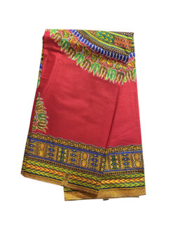 Red Dashiki Ankara African Print Fabric 6 Yards
