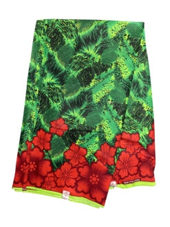 Green Red Black Roses On The Edge Ankara African Print Fabric 6 Yards