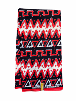 Black Red White Grey Triangle Zig Dot Mud Cloth Ankara African Print Fabric 6 Yards