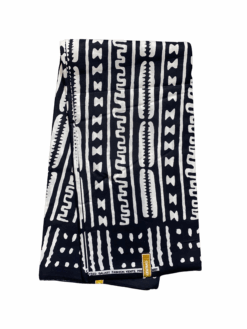 Black White Small Drum Mud Cloth Ankara African Print Fabric 6 Yards