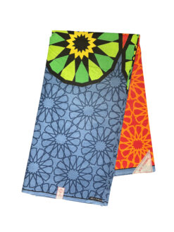 Blue Orange Green Yellow Circles Kaleidoscope Ankara African Fabric 6 Yards