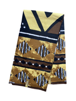 Brown Black White Large Diamond Mud Cloth Ankara African Print Fabric 6 Yards