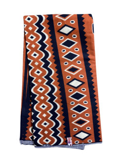 Brown Black White Okodee Ankara African Print Fabric 6 Yards
