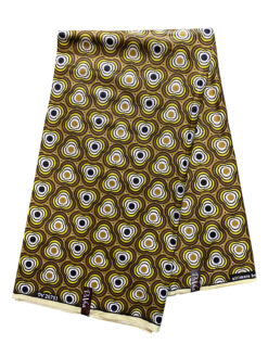 Brown Olive Black White Up Down Spinner Ankara African Print Fabric 6 Yards