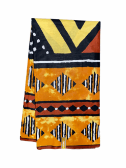 Brown Tan Black White Large Diamond Mud Cloth Ankara African Print Fabric 6 Yards