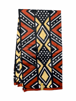 Brown Beige Black White Medium Mud Cloth Ankara African Print Fabric 6 Yards