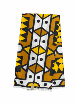 Brown Yellow Black White Samacaca Samakaka Ankara African Print Fabric 6 Yards