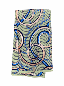 Green Mist Entwine Pennant Ankara African Print Fabric 6 Yards