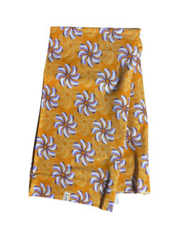 Orange Purple Gold  Blades Glitter Ankara African Print Fabric 6 Yards