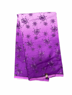 Purple Black Spiral Exclamation White Ankara African Print Fabric 6 Yards