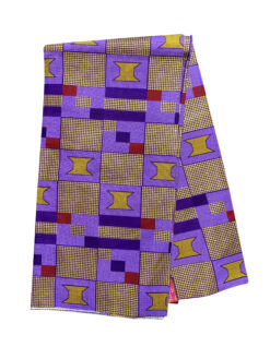 Purple Gold Burgundy Glitter Kente Ankara African Print Fabric 6 Yards
