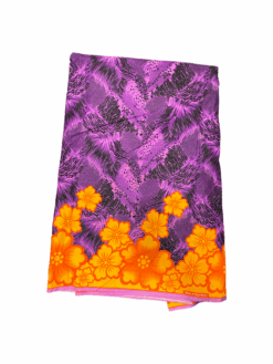 Purple Orange Black Roses On The Edge Ankara African Print Fabric 6 Yards