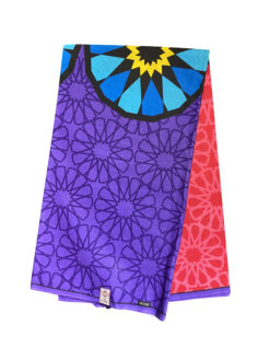 Purple Pink Blue Yellow Circles Kaleidoscope Ankara African Fabric 6 Yards
