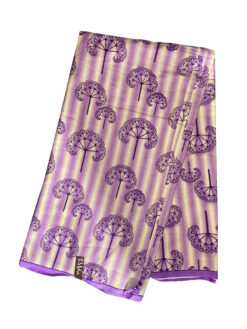 Purple Tan Full Tree Ankara African Print Fabric 6 Yards