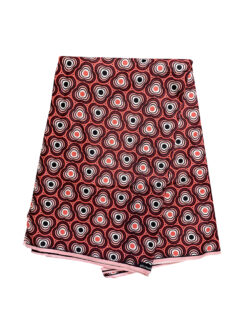 Red Burgundy Black White Up Down Spinner Ankara African Print Fabric 6 Yards