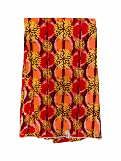 Red Burgundy Gold Fire Works Ankara African Print Fabric 6 Yards