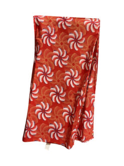 Red Purple Gold Blades Glitter Ankara African Print Fabric 6 Yards