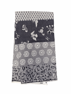 White Black Flowers Birds Blocks Ankara African Print Fabric 6 Yards
