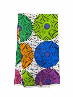 White Pink Orange Green Blue Purple Black Grande Target Plaque Nsu Bura African Ankara Print Fabric 6 Yards