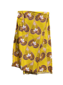 Yellow Pink Brown White Heart Lilly Glitter Ankara African Print Fabric 6 Yards