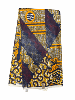 Yellow Red Black Mixed Prints Small Macaroni Ankara African Print Fabric 6 Yards