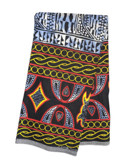 Black Red Yellow Blue White Covered Heart Atoghu Toghu Bamenda Bamileke Cameroon Ankara African Print Fabric 6 Yards