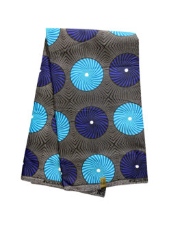 Black White Blue Hypnotize Ankara African Print Fabric 6 Yards