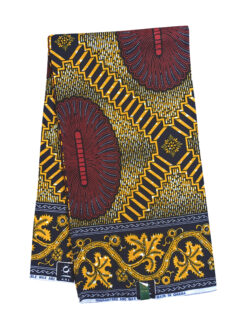 Black Yellow Red White Steep Staircase Ankara African Print Fabric 6 Yards
