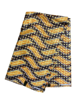 Brown Orange Gold Astronomy Galaxy Ankara African Print Fabric 6 Yards