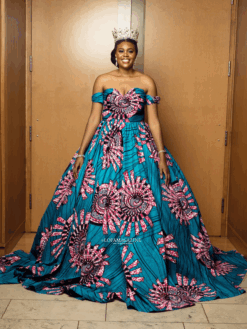 Cinderella Ankara African Print Ball Gown