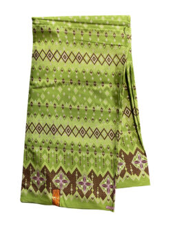 Green Brown White Silver Confetti Diamond Glitter African Ankara Print Fabric 6 Yards