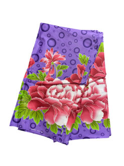 Purple Pink Green Black Bubble Flower Garden African Ankara Print Fabric 6 Yards