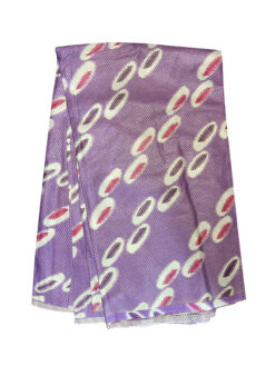 Purple Pink White Gold Oviform Ankara African Print Fabric 6 Yards
