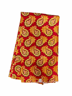 Red Black Pink Gold Paisley Passion Glitter Ankara African Print Fabric 6 Yards