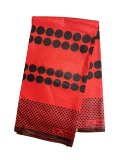 Red Black Yen Ankara African Print Fabric 6 Yards